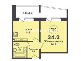 Продается 1-комнатная квартира ЖК АТОМ, 34.2  м², 4050000 рублей