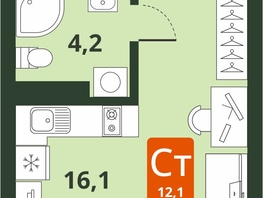 Продается Студия ЖК Тайгинский парк, дом 4, 24.8  м², 4040000 рублей