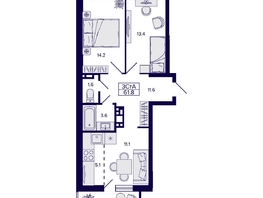 Продается 3-комнатная квартира ЖК Gorizont (Горизонт), 61.8  м², 8450000 рублей