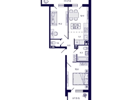 Продается 3-комнатная квартира ЖК Gorizont (Горизонт), 65.4  м², 8600000 рублей