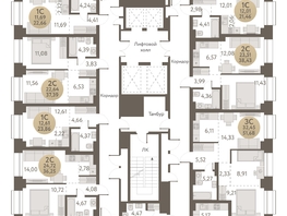 Продается 3-комнатная квартира ЖК Urban-peaks (Городские вершины), 51.68  м², 6787600 рублей