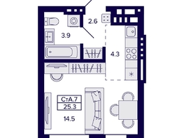 Продается Студия ЖК Сподвижники, 25.3  м², 4250000 рублей