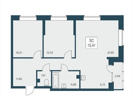 Продается 3-комнатная квартира ЖК Расцветай на Дуси Ковальчук, 72.47  м², 11100000 рублей