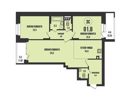 Продается 3-комнатная квартира ЖК Династия, дом 902, 81.8  м², 8860000 рублей