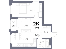 Продается 2-комнатная квартира ЖК Горская Лагуна, корпус 2, 53.74  м², 10600000 рублей