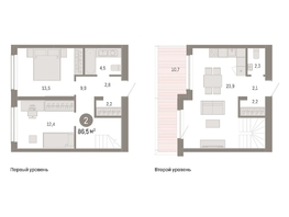 Продается 2-комнатная квартира ЖК Европейский берег, дом 49, 86.54  м², 14380000 рублей