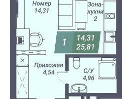 Продается Студия АК Voroshilov (Ворошилов), 25.81  м², 4387700 рублей