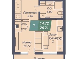 Продается Студия АК Voroshilov (Ворошилов), 26.21  м², 4534330 рублей