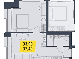 Продается 1-комнатная квартира АК Land Lord (Ленд Лорд), 37.49  м², 6748200 рублей