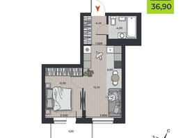 Продается 2-комнатная квартира ЖК ДНК, 36.9  м&sup2;, 5932150 рублей