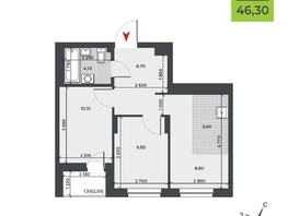 Продается 3-комнатная квартира ЖК ДНК, 46.3  м², 6682700 рублей
