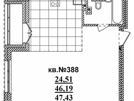 Продается Студия ЖК  Римский квартал, 2 очередь, 47.43  м², 9092843 рублей