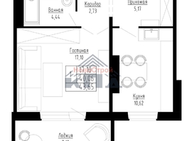 Продается 1-комнатная квартира ЖК Гранатовый, дом 36/1, 44 м², 4900000 рублей