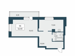 Продается 1-комнатная квартира ЖК Расцветай на Зорге, дом 2, 53.5  м², 5600000 рублей