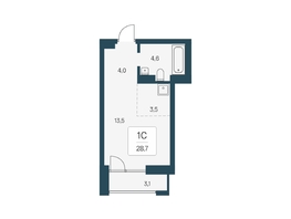 Продается Студия ЖК Расцветай на Кропоткина, дом 1, 28.7  м², 6000000 рублей