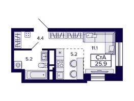 Продается Студия ЖК Citatum (Цитатум), 25.9  м², 5450000 рублей