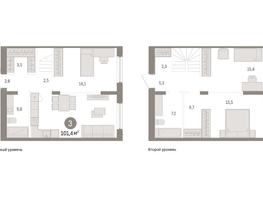 Продается 3-комнатная квартира ЖК Авиатор, дом 3, 101.43  м², 18530000 рублей