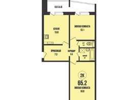 Продается 2-комнатная квартира ЖК Династия, дом 903, 65.2  м², 7100000 рублей