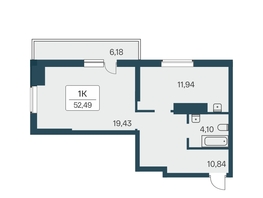 Продается 1-комнатная квартира ЖК Расцветай на Зорге, дом 3, 53.5  м², 5850000 рублей