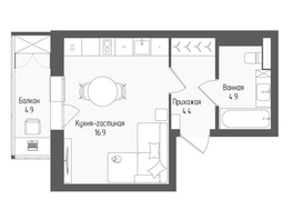 Продается Студия ЖК Тетрис, корпус 1, 27.7  м&sup2;, 5937200 рублей