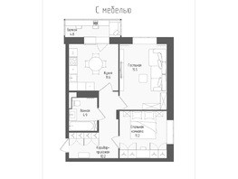Продается 2-комнатная квартира ЖК Тетрис, корпус 1, 54.8 м², 9895500 рублей
