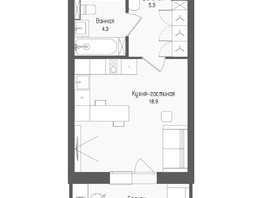Продается Студия ЖК Тетрис, корпус 2, 30.2  м&sup2;, 6278000 рублей