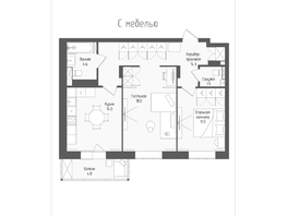 Продается 2-комнатная квартира ЖК Тетрис, корпус 2, 66.1  м², 10571950 рублей