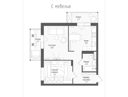 Продается 2-комнатная квартира ЖК Тетрис, корпус 2, 52.4 м², 9011300 рублей