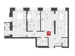 Продается 3-комнатная квартира ЖК Промышленная 7, 77.72  м², 11470327 рублей