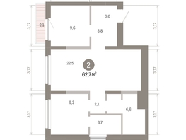 Продается 2-комнатная квартира ЖК Лебедевский квартал, д 1, 62.7  м&sup2;, 11760000 рублей