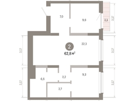 Продается 2-комнатная квартира ЖК Лебедевский квартал, д 1, 62.8  м&sup2;, 11250000 рублей