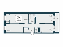 Продается 3-комнатная квартира ЖК Сакура парк, дом 2, 95.9  м², 14200000 рублей