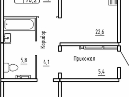 Продается 2-комнатная квартира ЖК Самоцветы, Бирюза дом 1, 70.2  м², 6700000 рублей