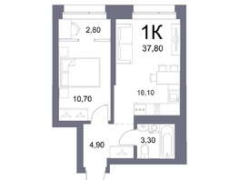 Продается 1-комнатная квартира ЖК Lemont (Лемонт), башня Marée, 37.8  м², 8515000 рублей