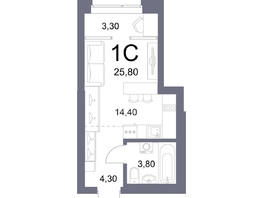 Продается Студия ЖК Lemont (Лемонт), башня Marée, 25.8  м², 6166000 рублей