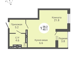 Продается Студия ЖК На Петухова, дом 2, 40.3  м², 4180000 рублей