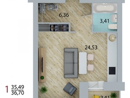 Продается 1-комнатная квартира ЕНИСЕЙСКИЙ, дом 1, 36.7 м², 3266300 рублей