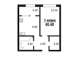 Продается 1-комнатная квартира ЖК ПАРК-квартал «Королёв», дом 4, 40.4  м², 5858000 рублей