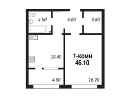 Продается 1-комнатная квартира ЖК ПАРК-квартал «Королёв», дом 4, 46.1  м², 6684500 рублей