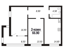 Продается 2-комнатная квартира ЖК ПАРК-квартал «Королёв», дом 4, 66.9  м², 9366000 рублей