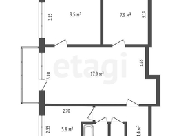 Продается 3-комнатная квартира Крутогорская 1-я ул, 49.2  м², 4000000 рублей