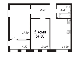 Продается 2-комнатная квартира ЖК ПАРК-квартал «Королёв», дом 4, 64  м², 9088000 рублей