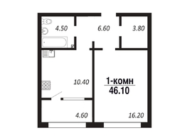 Продается 1-комнатная квартира ЖК ПАРК-квартал «Королёв», дом 4, 46.1  м², 7606500 рублей