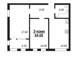 Продается 2-комнатная квартира ЖК ПАРК-квартал «Королёв», дом 4, 64  м², 8640000 рублей