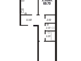 Продается 2-комнатная квартира ЖК ПАРК-квартал «Королёв», дом 4, 69.7  м², 8712500 рублей