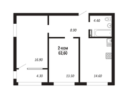 Продается 2-комнатная квартира ЖК ПАРК-квартал «Королёв», дом 2, 62.6  м², 9264800 рублей