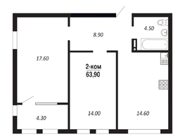 Продается 2-комнатная квартира ЖК ПАРК-квартал «Королёв», дом 3, 63.9  м², 9648900 рублей