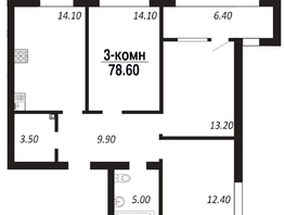 Продается 3-комнатная квартира ЖК ПАРК-квартал «Королёв», дом 4, 78.6  м², 10689600 рублей