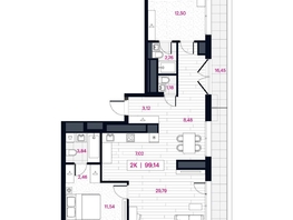 Продается 2-комнатная квартира ЖК Пушкина 77 (Pushkina 77), 99.14 м², 20020000 рублей