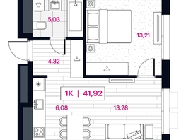 Продается 1-комнатная квартира ЖК Пушкина 77 (Pushkina 77), 41.92 м², 10370000 рублей